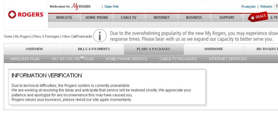 Rogers Technical Difficulties