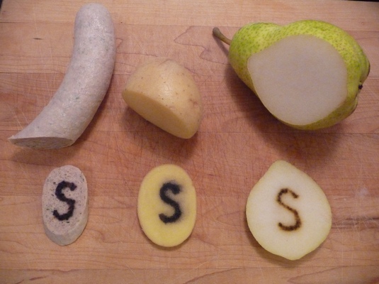 The Butchers - Starch Iodine reaction with sausage, potato and pear