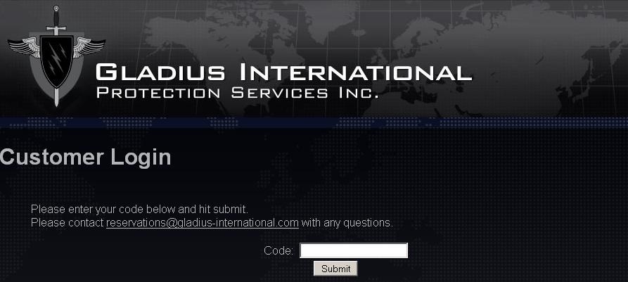 Gladius International - Customer Login